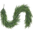 thumbnail image 2 of Guvpev 5FT Christmas Norfolk Pine Garland - Real Touch Green Faux Greenery Garland - Artificial Realistic Cedar Garlands for Mantel, Staircase, Tabletop - Indoor Outdoor Winter Christmas Decorations, 2 of 11