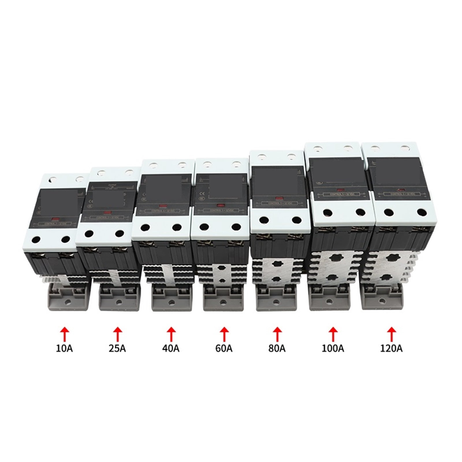 EJYWPSWD Solid State Relay with Aluminum Heat Sink Da Aa Dd 3-32vdc 10a 25a 40a 60a 80a 100a 120a Single Phase Control Ssr Din Rail