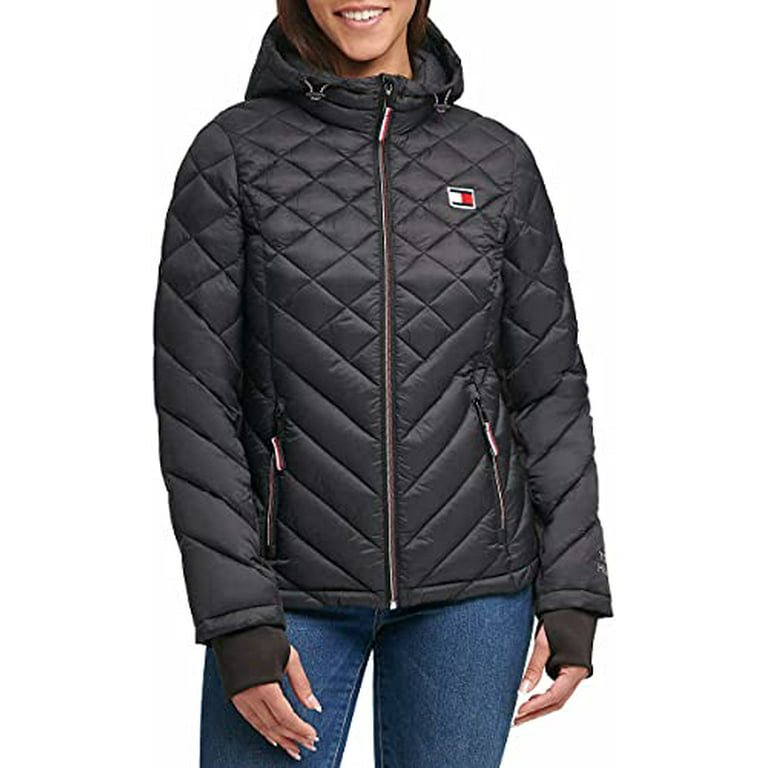 fly evne Mange Tommy Hilfiger Womens Packable Hooded Puffer Jacket Size: Medium, Color:  black - Walmart.com