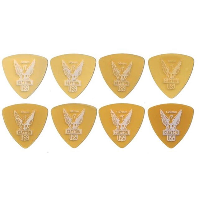 Clayton URT80 Ultem Tortoise Rounded Triangle Guitar Picks, 0.80 mm - 48 Pieces