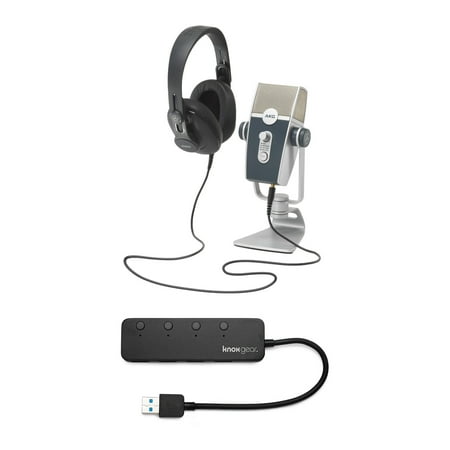 UPC: 0040962888094 | AKG Podcaster Essentials with AKG Lyra USB Microphone and AKG K371 Headphones with 4 Port USB Hub
