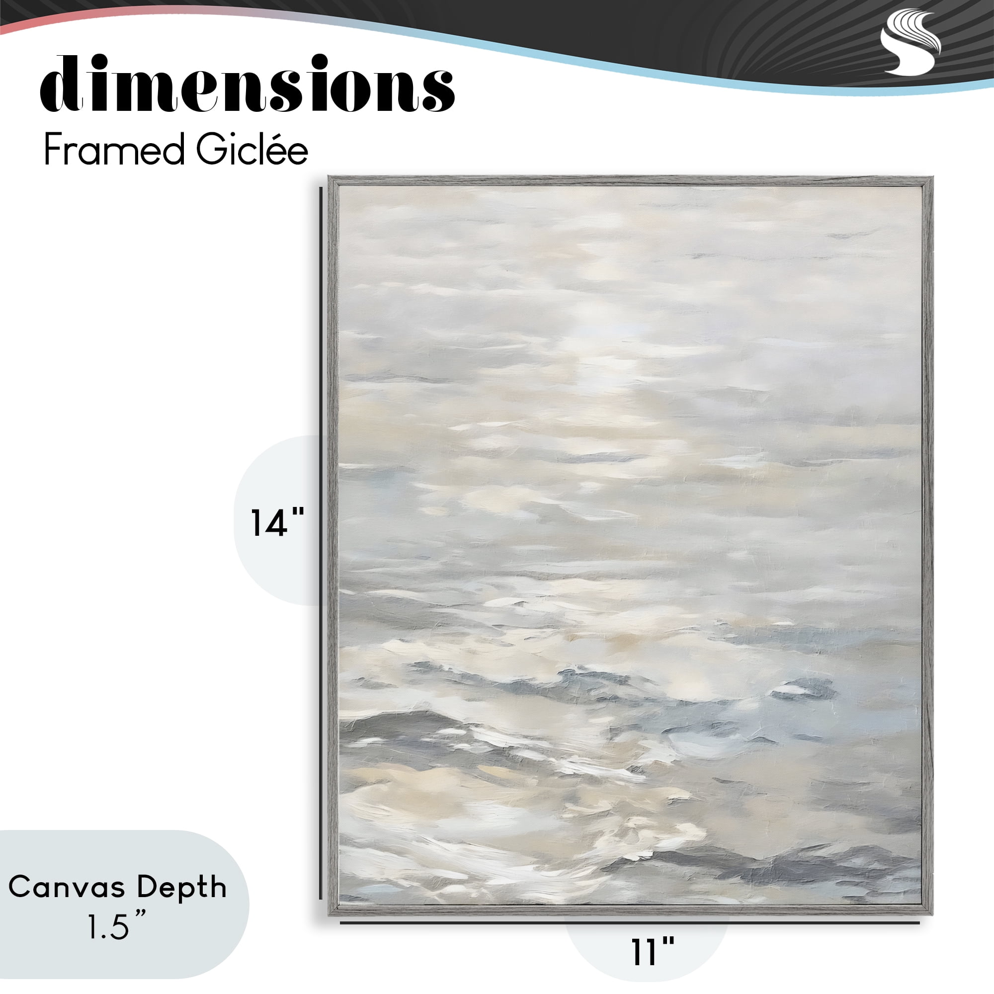 Stupell Industries Shallow Reflections Morning Light Gray Framed Giclee Art, design by Riley B