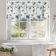 thumbnail image 4 of Abstract Brown Valances for Windows, 42 x 18in, Blue Floral Vintage Watercolor Blossom Flowers Rod Pocket Kitchen Valance Curtain Light Filtering Window Treatments for Living Room Bedroom, 1 Panel, 4 of 7