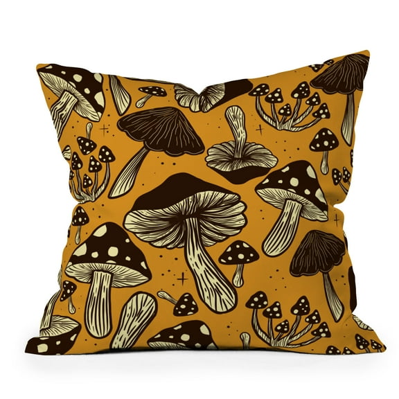 Society6 Shrooms Growing All Over by RosebudStudio Throw Pillow