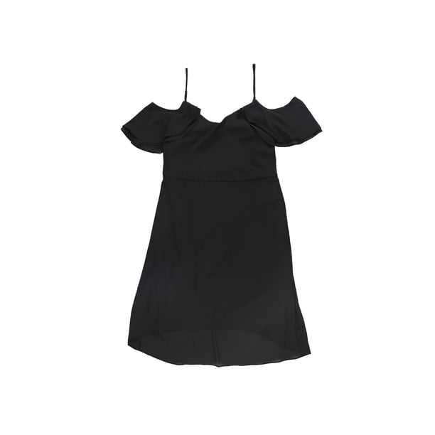 bar III Vestido acampanado con hombros descubiertos para mujer, negro, grande