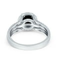 thumbnail image 4 of Halo Round Accent Dazzling Ring Black CZ 925 Sterling Silver Size 8, 4 of 7