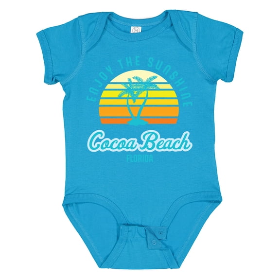 Inktastic Summer Enjoy the Sunshine Cocoa Beach Florida in Blue Boys or Girls Baby Bodysuit