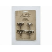 Idea-Ology Metal Clock Keys .75"X1" To 1.25"X1.5" 4/Pkg-Antique Nickel, Brass & Copper