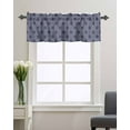 thumbnail image 3 of Curtain Valance for Windows Modern Geometric Rhombus Pattern Kitchen Valances Rod Pocket Short Curtains,Abstract Navy Blue Window Treatment Panel for Living Room Bathroom Bedroom 42x18in, 3 of 9