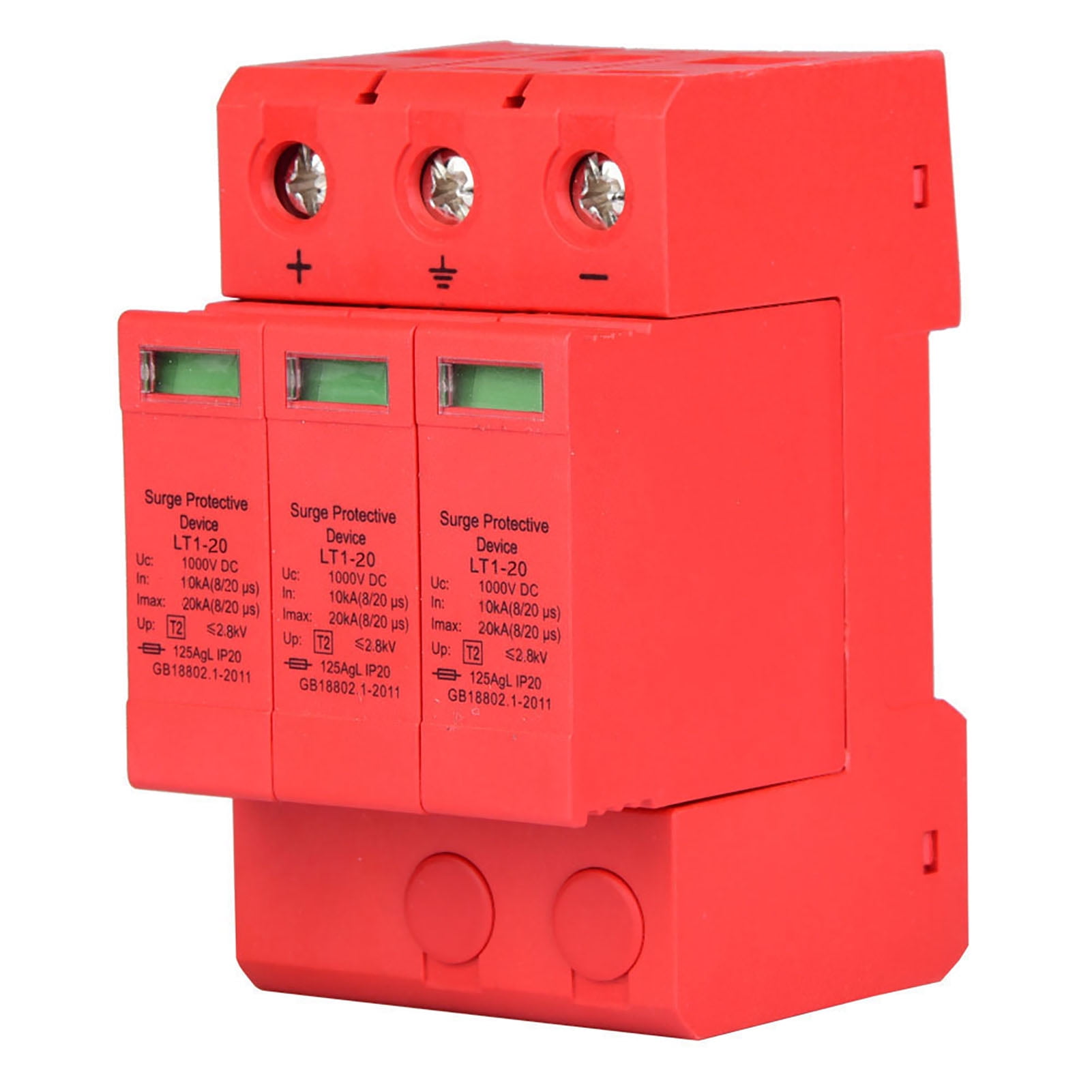 DC Power Surge Protector, 3P 3.0KV Replaceable DC Power DC Surge Protector, Surge Protective Device, For  Protection 