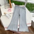 thumbnail image 6 of Zuwimk Girls Wide Leg Sweatpants Drawstring Baggy Loose Kids Solid Athletic Trackpants(Grey,2-3 Years), 6 of 7