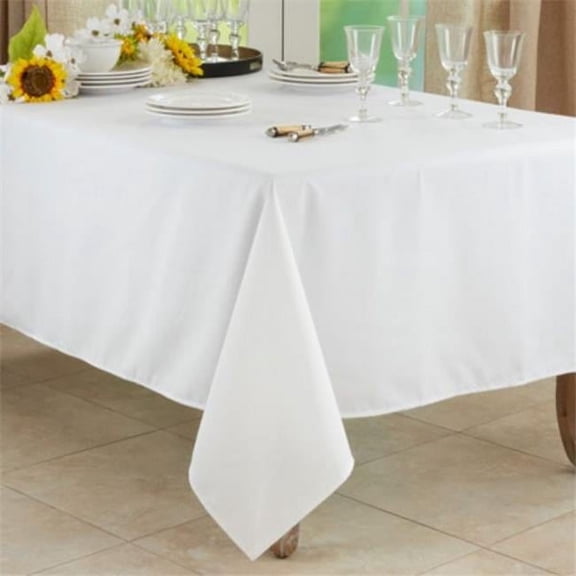 65 x 104 in. Casual Design Everyday Tablecloth, White