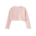 thumbnail image 3 of FEOYA Toddler Girls Knitted Cardigan Baby Kids Shrug Sweaters Long Sleeve Knitwear Button Closure Cropped Jacket Spring Coat Cover Up for 6-7 Years, 3 of 7