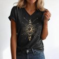 thumbnail image 2 of Paguaki T Shirts for Women Short Sleeve V Neck Fashion Casual Printed Graphic Trendy Tee Top, 2 of 9