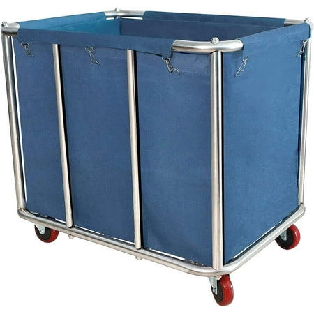 

11.35 Bushel Industrial Rolling Laundry Cart Commercial Laundry Basket Household Large Heavy Duty Laundry hampers with Wheels for Hotel/Laundry/School /Home 35.4 Lx25.6 WX31.5 H 400L
