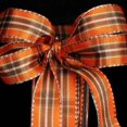 thumbnail image 2 of The Ribbon People Orange and Brown Woven Narrow Plaid Wired Craft Ribbon 0.5" x 44 Yards, 2 of 2