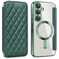 thumbnail image 1 of For Samsung Galaxy A56 5G Case Compatible with MagSafe Rhombus PU Leather Phone Cover - Dark Purple, 1 of 5