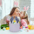 thumbnail image 2 of Striped Bunny Ear Easter Basket, 9x7.5in Personalizable Fabric Tote for Egg Hunts, Gifts & Holiday Decor, 2 of 5