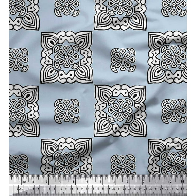 Soimoi Tissu en Velours Imprimé Floral au Mètre 58 Pouces de Large