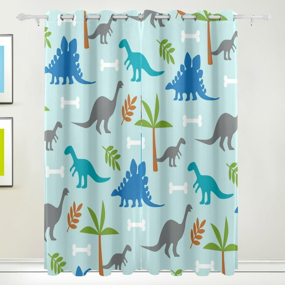 POPCreation Dinosaurs Window Curtain Blackout Curtains Darkening Thermal Blind Curtain for