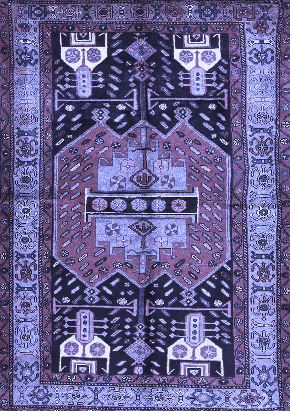 Ahgly Company Indoor Rectangle Abstract Blue Contemporary Area Rugs, 2 ...