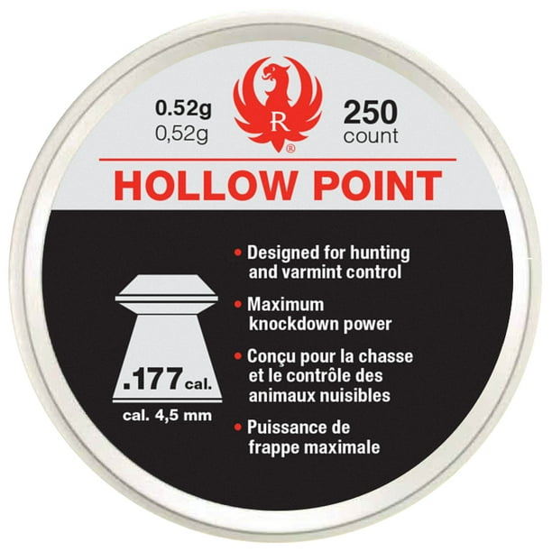 Ruger Impact .177 Hollow Point Lead Air gun Pellet Ammo 250 Ct