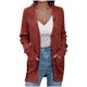 thumbnail image 2 of Chaquetas y abrigos casuales sin capucha de manga larga para mujer, cárdigans de punto de color liso, suéteres holgados de manga larga con bolsillos y botones, blusa de poliéster para mujer, 2 of 7