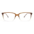 thumbnail image 2 of Stylish Classic Thin Plastic Rectangular Horn Rim Reading Glasses Brown +1.50, 2 of 4