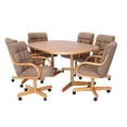 thumbnail image 5 of Caster Chair Company 7-Piece 42x[42/60] Caster Dining Set Wood Edge Laminate Table Top & Caramel Chairs, 5 of 11