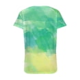 thumbnail image 5 of Jewelreauty Women's Casual V Neck Shirts Summer Short Sleeve Tie-Dye Tunic Tops 2025 Loose Tee Blouses (2XL, Green), 5 of 5