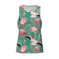 thumbnail image 4 of Easygdp Tropical Flamingo Men's Tank Top, Sleeveless Muscle T Shirts, Breathable, Quick-Dry, Loose for Gym, Running, Fitness - XX-Large, 4 of 9