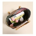 thumbnail image 5 of Zhuge Bolso de hombro tejido para mujer, bolso de mano tejido, bolso de mano tejido elegante para playa de verano, bolsos de hombro de 12,2 x 7,87 pulgadas (estilo D), 5 of 5