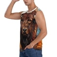 thumbnail image 3 of Lsque Oil Painting Style Iceberg Yak Print Men's Cotton Blend Sleeveless Muscle Shirts (S-3XL)- Moisture Wicking, Odor Protection, UPF 30+,Small, 3 of 8