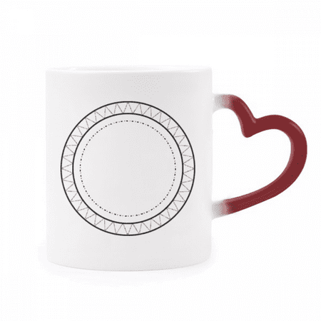 

Shape Circle Symbol Totem Pattern Heat Sensitive Mug Red Color Changing Stoneware Cup
