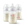 Philips Avent Natural Baby Bottle with Natural Response Nipple (Medium Flow, Flow 3), with Pink Elephant Design, 9oz, 3pk, SCY903/62