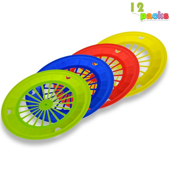 10" Paper Plate Holders Reusable, 12 Count Heavy Duty Plastic Paper Plate Dispenser for 9" Party Plates, Picnic Supplies, 4 Assorted Colors