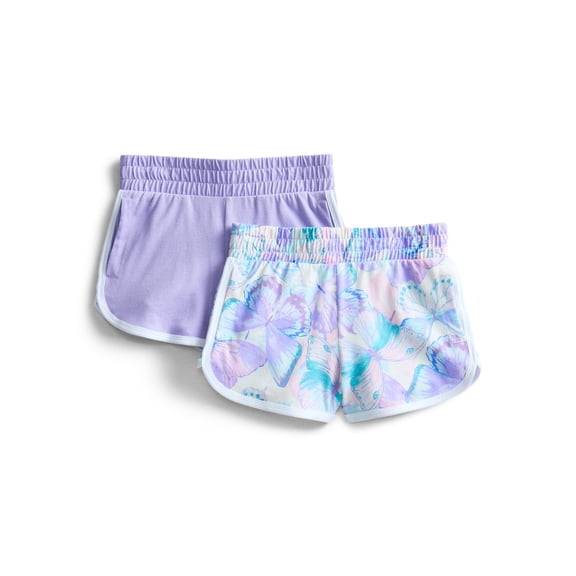 Wonder Nation Girls Dolphin Shorts, 2-Pack, Sizes 4-18 & Plus