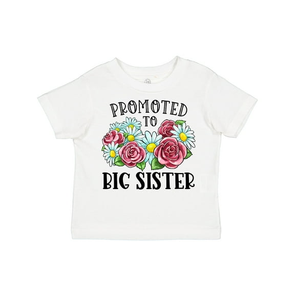 Inktastic Promoted to Big Sister with Flowers Girls Toddler T-Shirt