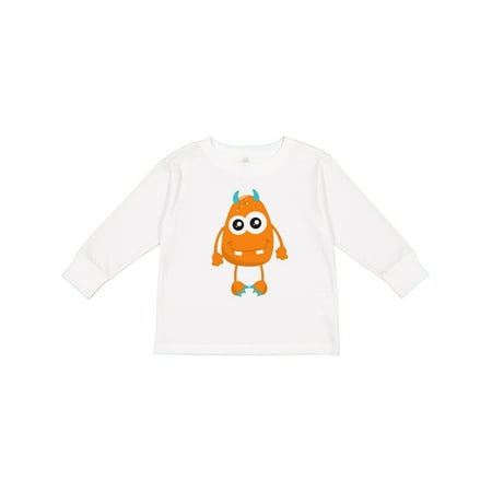 

Inktastic Cute Monster Orange Monster Funny Monster Horns Gift Toddler Boy or Toddler Girl Long Sleeve T-Shirt