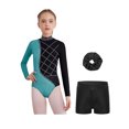 thumbnail image 2 of vastwit Ensemble de Justaucorps de Patinage Rythmique pour Filles, Uniformes de Danse Ballet, Justaucorps de Gymnastique Vert 6, 2 of 7