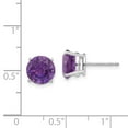 thumbnail image 2 of 14k White Gold 8mm Amethyst Earrings - 3.70 cwt - Measures 8x8mm Wide, 2 of 2
