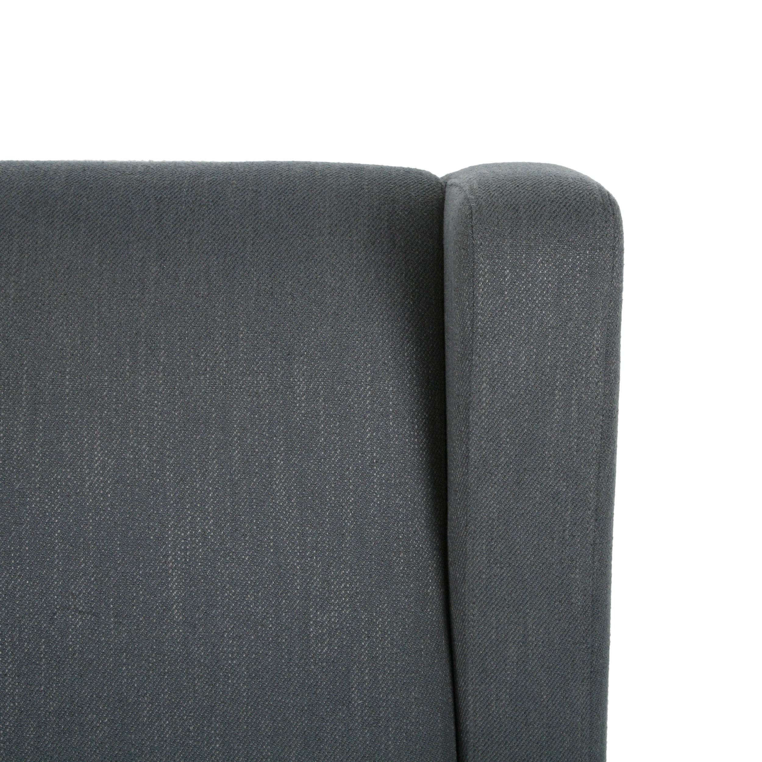 GDF Studio Landau Contemporary Fabric Upholstered Swivel Recliner, Charcoal and Black