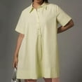 thumbnail image 1 of Gspmoly Robes pour Femmes, Robe Chemise à Manches Courtes Décontractée et Ample avec Boutons et Poches pour le Printemps/été pour Femmes, Robes de Cocktail jusqu'à 65 % de Rabais, 1 of 7