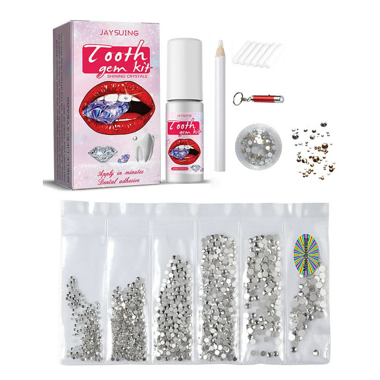 Tooth Gem Adhesive kit - Bundle Set with Extra Items for Permanent Tooth  Gems