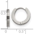thumbnail image 4 of Chisel Stainless Steel Brushed and Polished 2mm Hinged Hoop Earrings - 13mm, 4 of 6