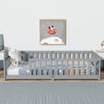 thumbnail image 3 of UHOMEPRO Twin Montessori Floor Bed with Guardrails and Slats, Solid Rubber Wood Low Profile Toddler Floor Bed Frame for Kids, No Box Spring Needed, Gray, 3 of 11