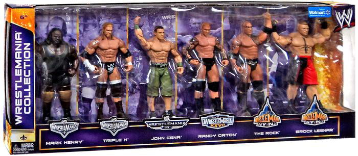 COLLECTION OF WWE ACTION FIGURES WRESTLING LOT THE ROCK HHH CENA 