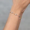 thumbnail image 4 of Gem Stone King 18K Rose Gold Plated Silver Bracelet Persian Blue Moissanite Aquamarine (1.45 Cttw), 4 of 4