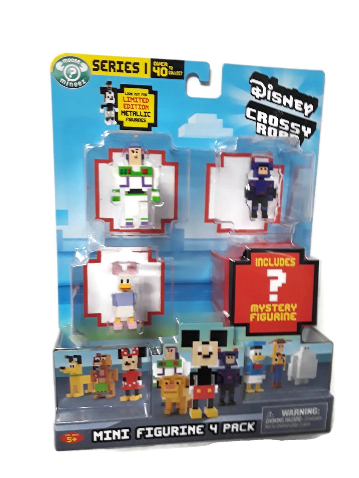 Randomly Assorted Disney Crossy Road Series 1 Mini Figures 4 Pack with 1 Hidden 