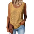thumbnail image 2 of Tank Tops For Women Summer Fashion Sequin Tops Neck Sequin Sleeveless Tanks Tops Blouses Camisole Tops For Women, 2 of 7